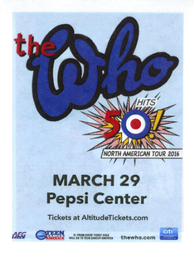 The Who - Pepsi Center - Denver, CO - 2016 USA