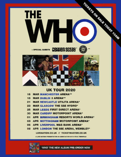 The Who - 2020 Tour Dates 2019 UK