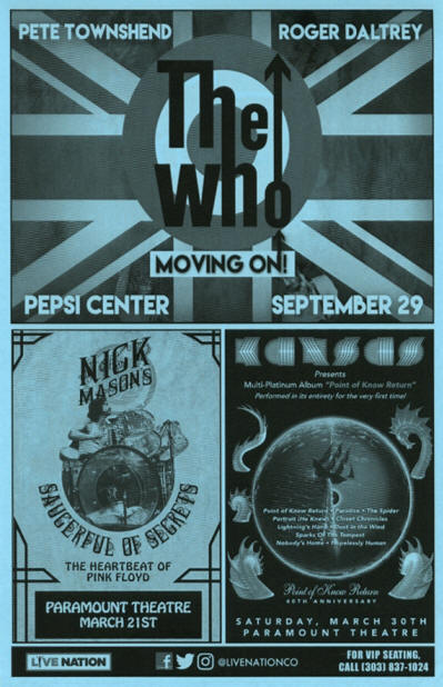 The Who - Moving On - Pepsi Center - Denver, Colorado - September 29, 2019 USA Flyer