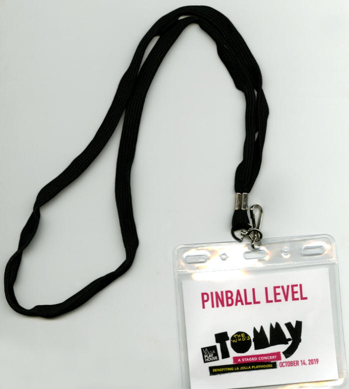 Pete Townshend - Tommy at La Jolla Playhouse VIP Pass - October 14, 2019  