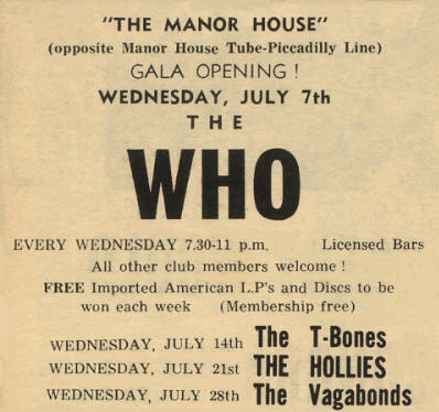 The Who - The Manor House - July 7, 1965 UK