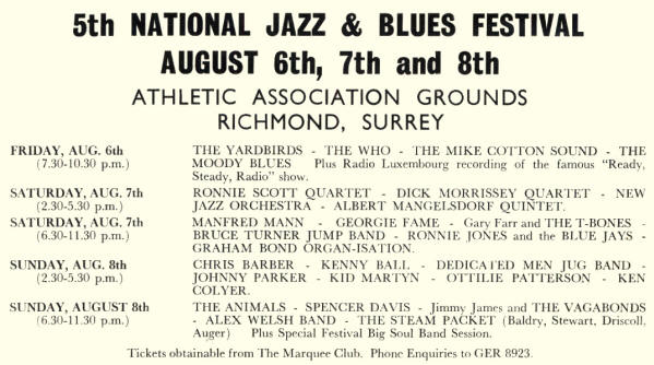 The Who - Richmond Jazz Festival  - August 6, 1965 UK