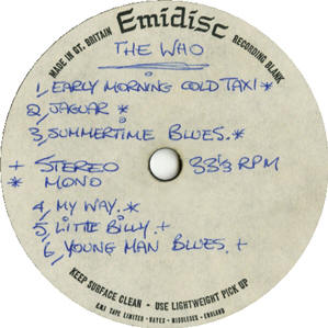 The Who - 1970 Unreleased Album UK Acetate