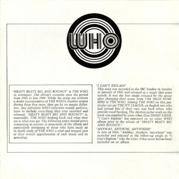 The Who - 1971 USA Meaty Beaty Big & Bouncy Press Kit