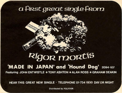 John Entwistle - Made In Japan - 1973 UK Ad