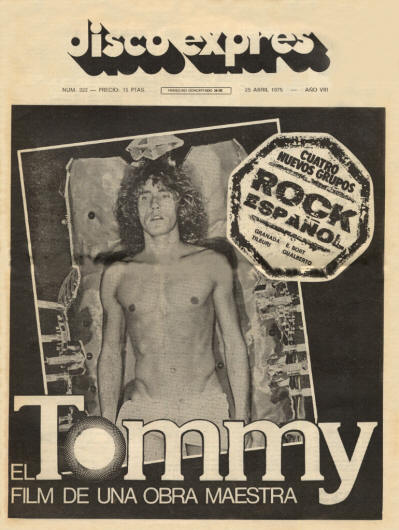 Roger Daltrey - Spain - Disco Expres - April 25, 1975