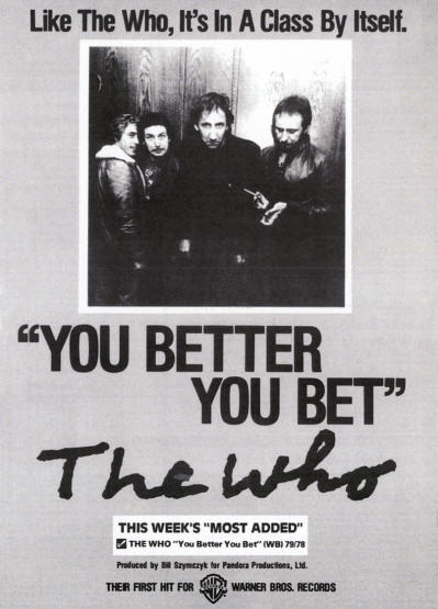 The Who - You Better You Bet - 1981 USA
