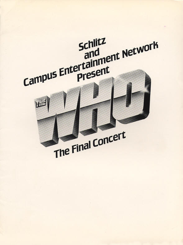 The Who - The Final Concert - 1982 USA Press Kit