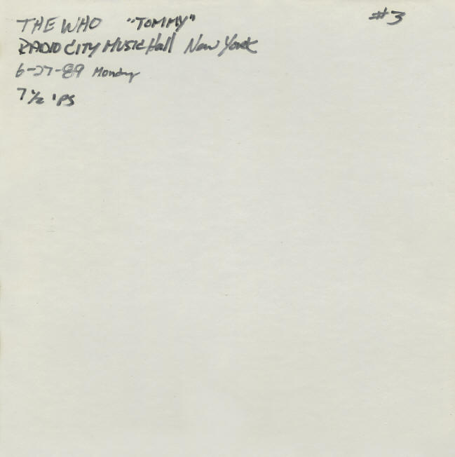 The Who - Radio City Music Hall - June 27, 1989 - Pre-FM Radio Station Reels