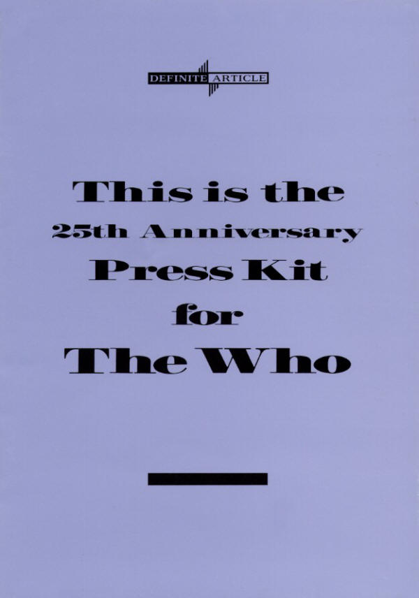 The Who - 25th Anniversary - 1989 Germany Press Kit 