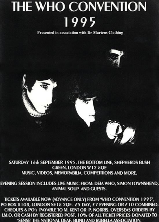 The Who - The Who Convention - September 16, 1995 UK Flyer