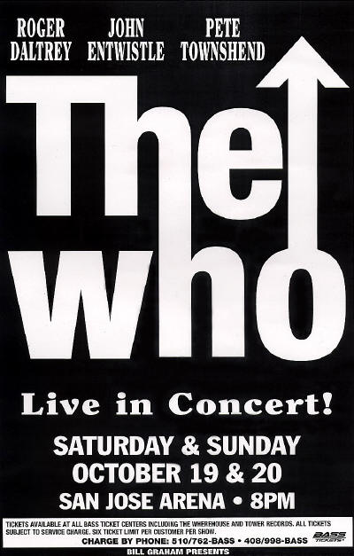 The Who - San Jose Arena - San Jose, CA - October 19 & 20th, 1996 USA (Promo)