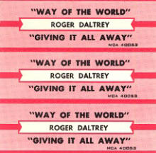 Roger Daltrey - Giving It All Away/Way Of The World - Juke Box Strips - 1973 USA
