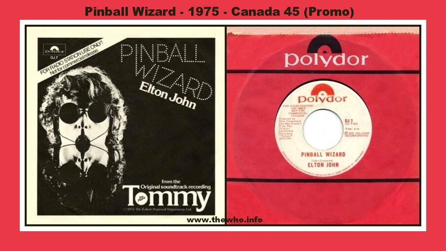 The Who - Pinball Wizard – 1975 Canada (Promo) 