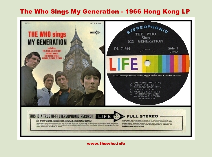 The Who Sings My Generation - 1966 Hong Kong LP