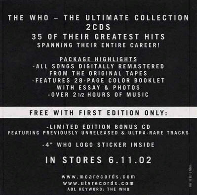The Who - The Ultimate Collection - 2002 USA