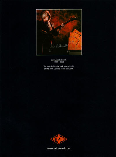 John Entwistle - RotoSound Strings - 2003 USA