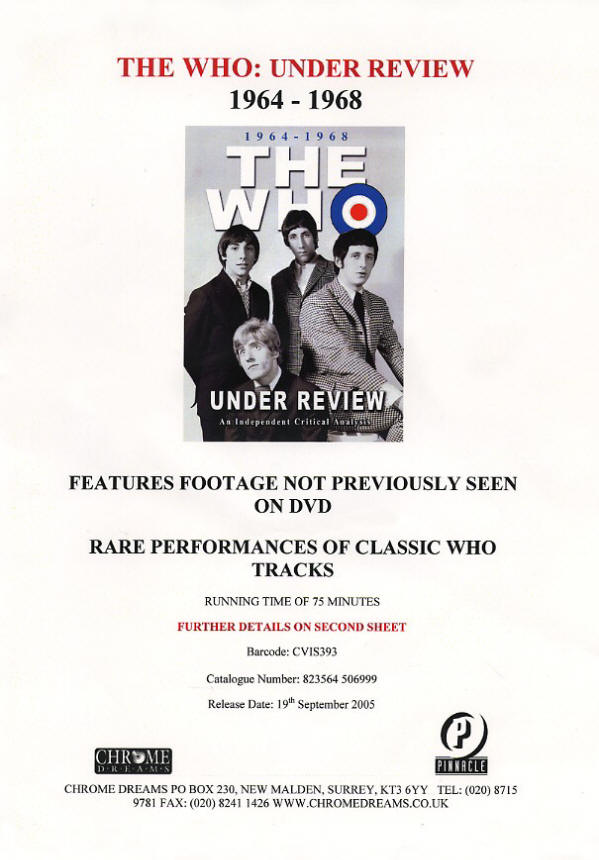The Who Under Review - 2005 France Press Kit