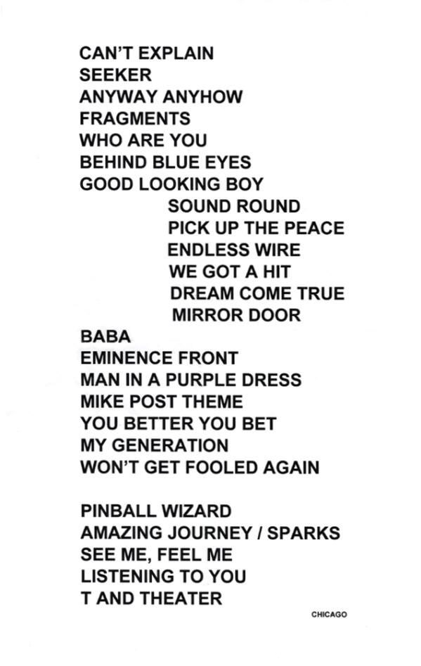 The Who - September 25, 2006 - United Center - Chicago, IL USA Setlist