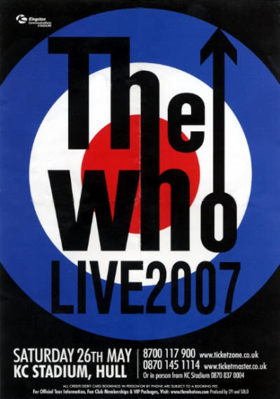 The Who - KC Stadium, Hull - 2007 UK Flyer