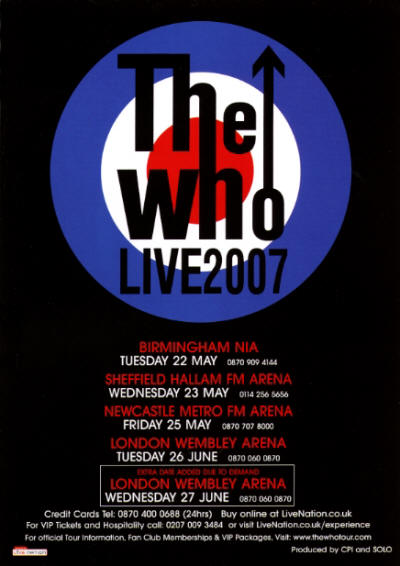 The Who - 2007 UK Flyer