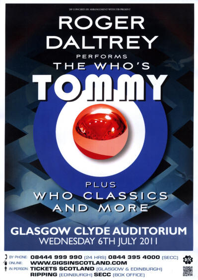 Roger Daltrey - Tommy - Glasgow Clyde Auditorium - July 6, 2011 UK (Promo)