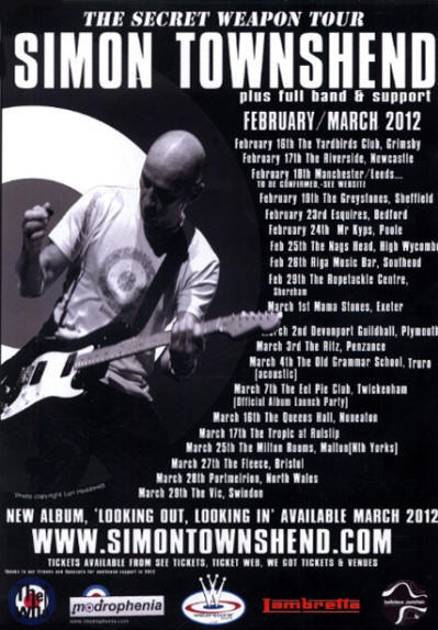 Simon Townshend Tour - March, 2012 UK