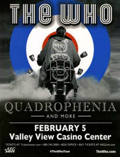The Who - Valley View Casino Center - February 5, 2013 Flyer USA