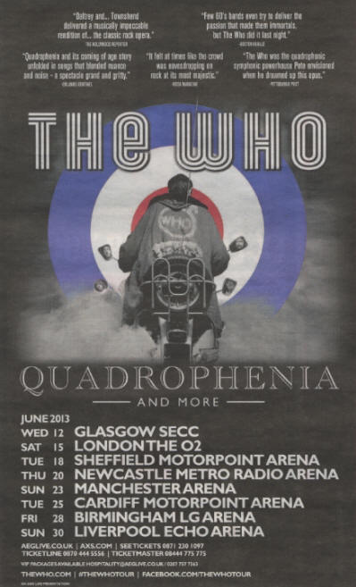 The Who - Quadrophenia & More - June, 2013 UK