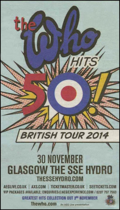 The Who Hit's 50 - British Tour 2014 - November 30 Glasgow UK