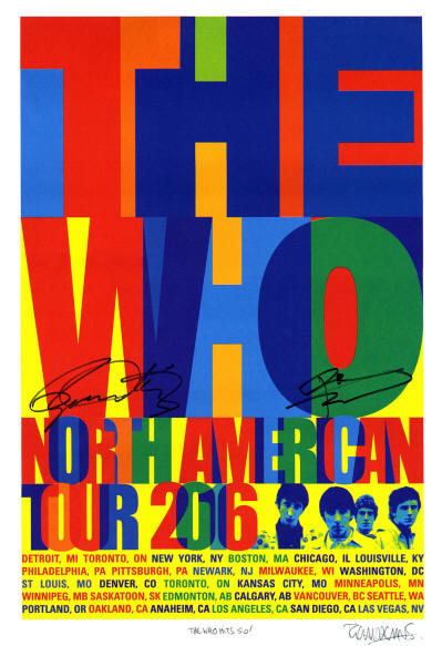 The Who - North American Tour - 2016 USA (Autographed by Pete Townshend & Roger Daltrey)