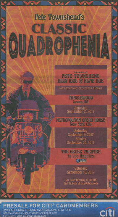 Pete Townshend - Classic Quadrophenia - 2017 USA