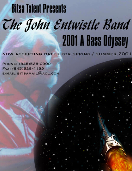 The John Entwistle Band - Promotional Tour Booking Flyer