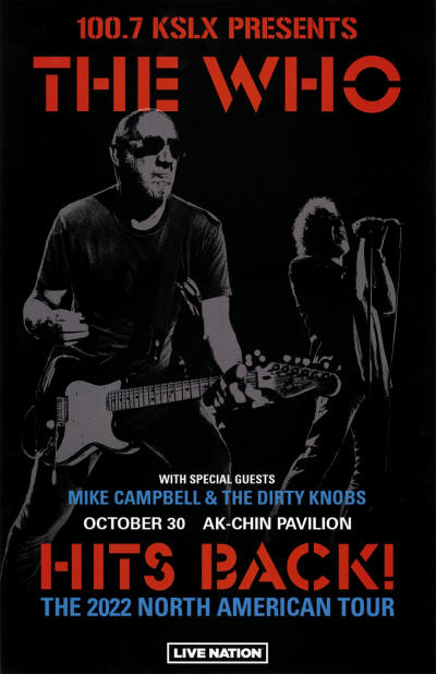 The Who Hits Back! - AK-Chin Pavilion - Phoenix, AZ - October 30, 2022 - USA Poster (Promo)