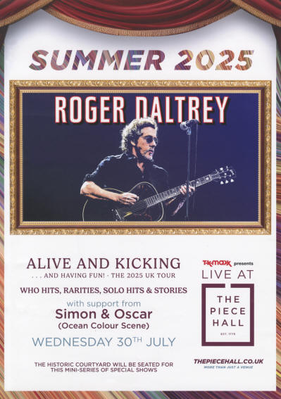 Roger Daltrey - The Piece Hall - July 30, 2025 - UK Poster(Promo)