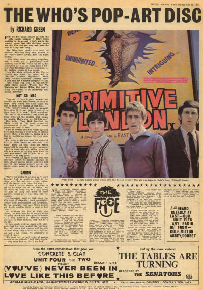 The Who - UK - Record Mirror - May 22, 1965 (back cover)