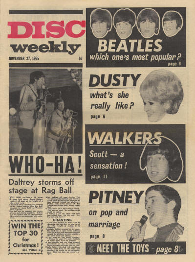 The Who - UK - Disc Weekly - November 27, 1965