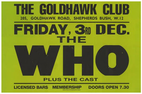 The Who - Goldhawk Club - December 3, 1965 UK (Included with 2016 "My Generation" Super Deluxe Edition Box Set)