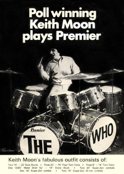 Keith Moon - Premier Drums - 1966 UK
