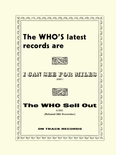 The Who - I Can See For Miles / The Who Sell Out - 1967 UK