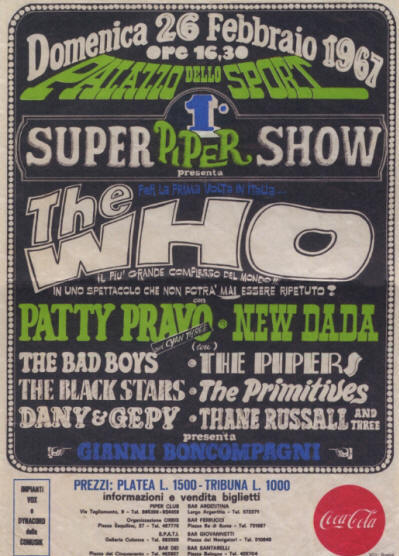 The Who - Piper Club, Rome, Italy - February 26, 1967 (Reproduction)