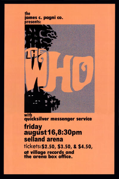 The Who - Selland Arena, Fresno, CA - August 16, 1968 (Reproduction)