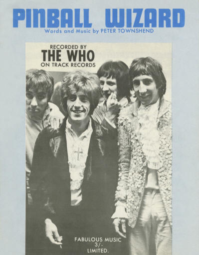 The Who - UK - Pinball Wizard - 1969 Sheet Music
