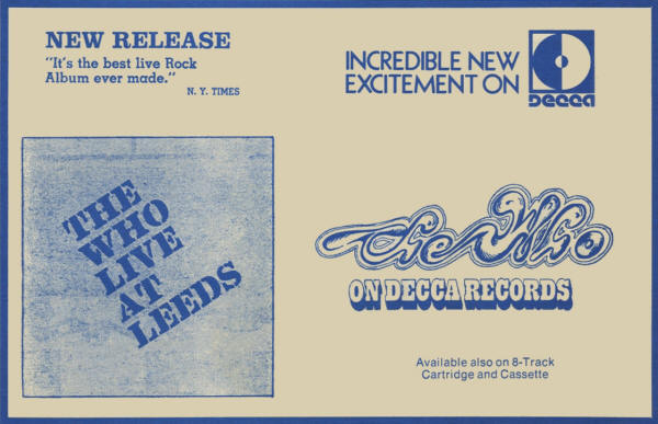 The Who - Live At Leeds - 1970 USA