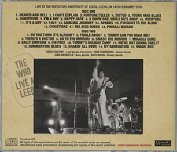 The Who - Live At Leeds Multitrack Master - 2024 Japan CD (Back Cover)