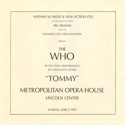 The Who - Metropolitan Opera House, NY June 7, 1970 USA