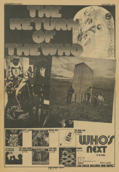 The Who - USA - The Return Of The Who - 1971 Ad