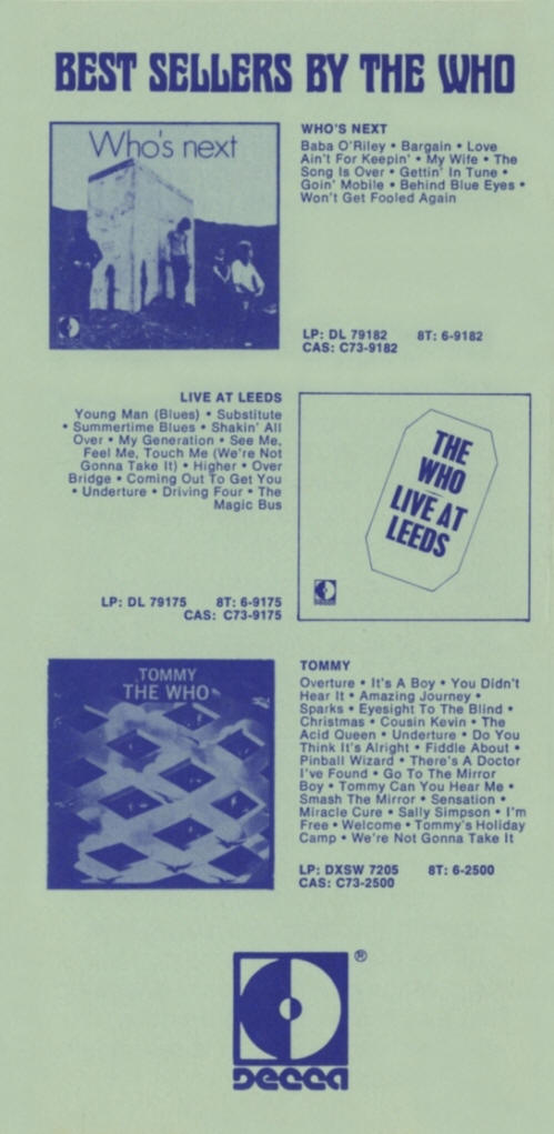 The Who - 1971 USA Press Kit
