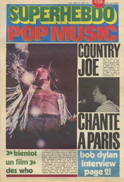 Roger Daltrey - France - Pop Music - March 25, 1971