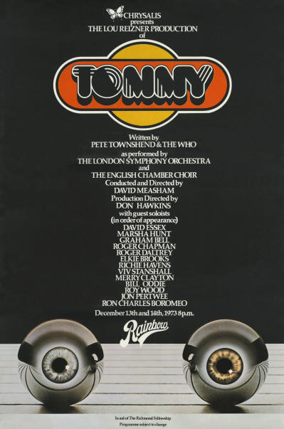 The Who - Tommy - Rainbow Theatre - July 13 - 14, 1973 UK Poster (Promo)